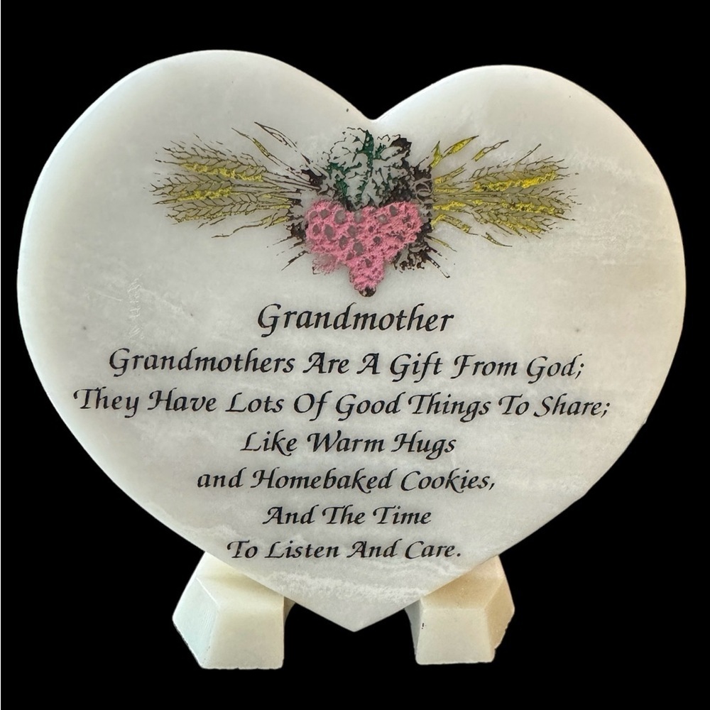 Grandmothers are a Gift from God marble heart shaped decor
